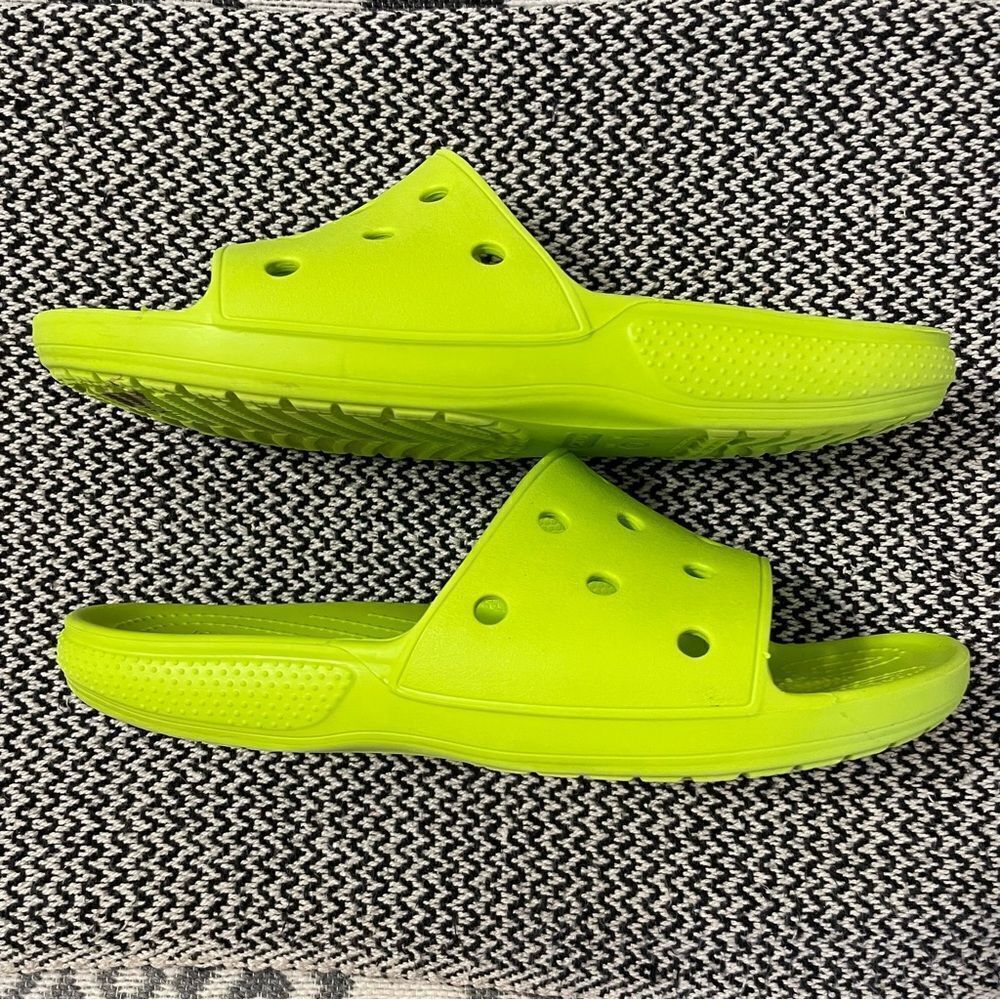 Crocs Classic Green Slide Sandals Sz-9Men/11Women - Picture 7 of 8